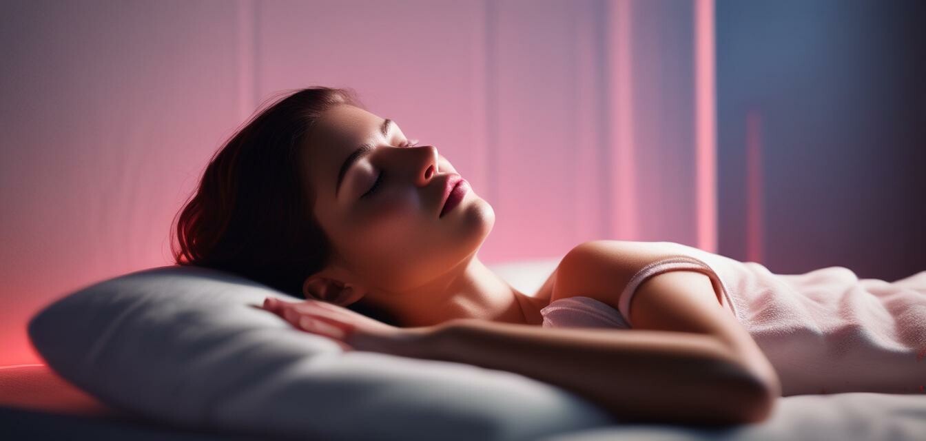 Red light therapy panel in use